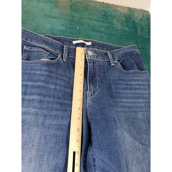 Levis Jeans Size 14 Womens Blue Denim Ladies Pants Mid Rise Classic Skinny - Picture 7 of 14